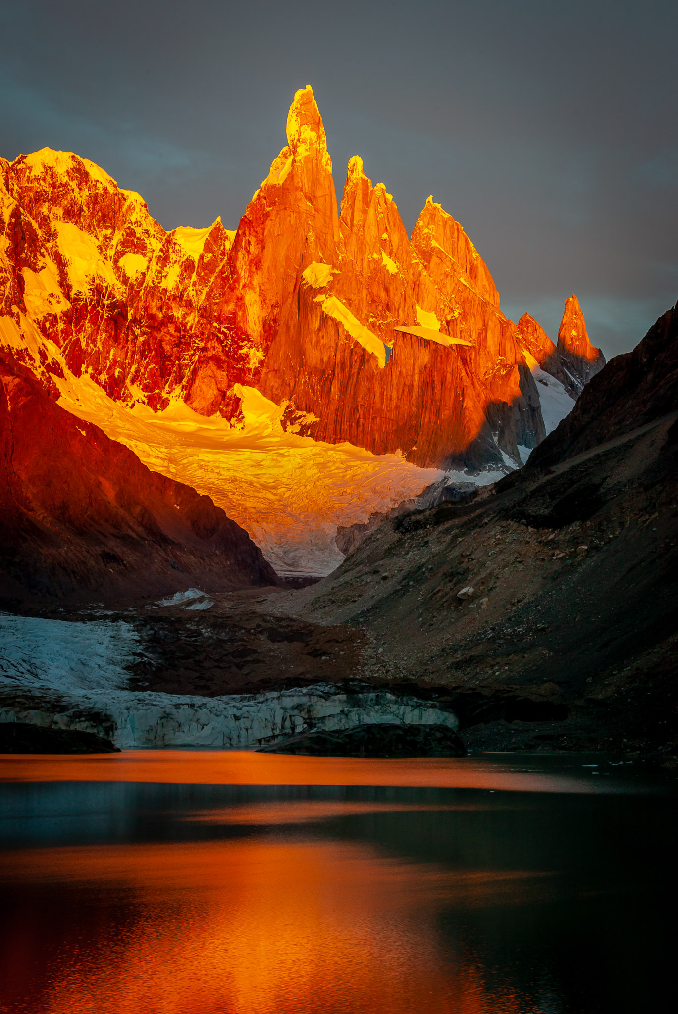 First light on Cerro Torre, Patagonia, Argentina