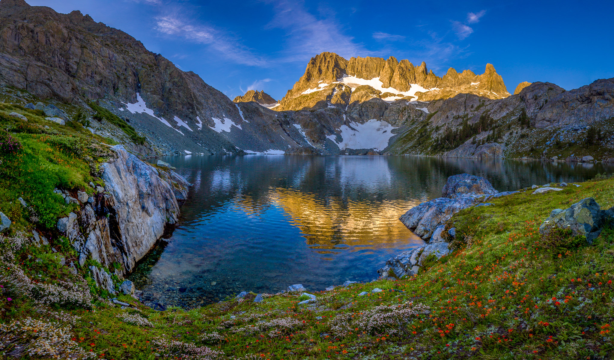 Sunrise on Minarets from Iceberg Lake, California