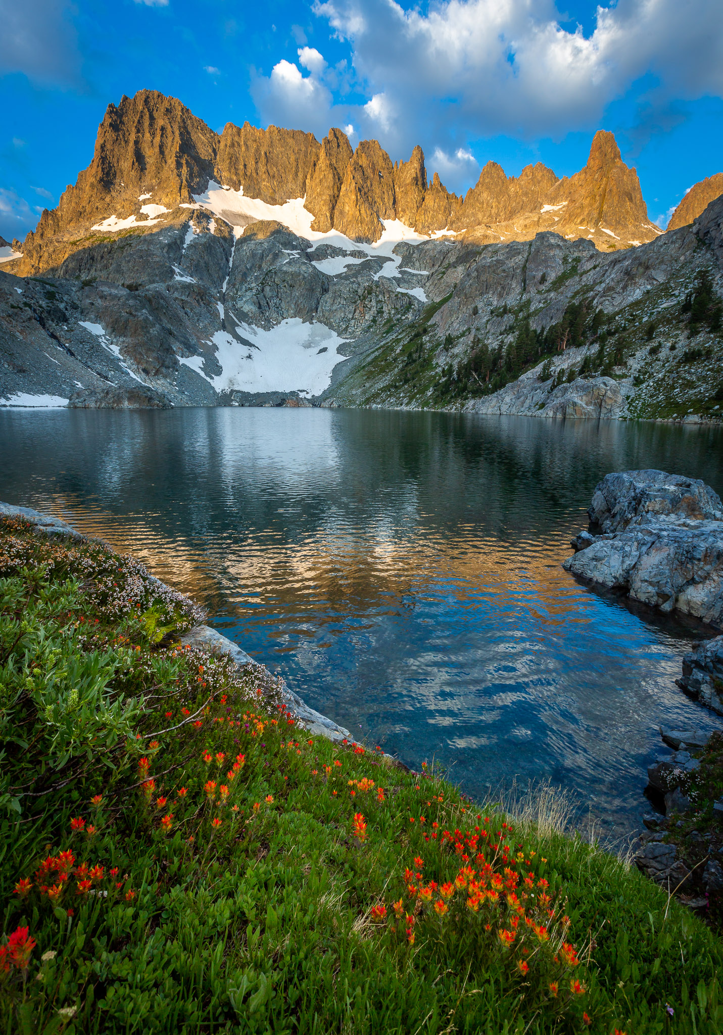 Sunrise on Minarets from Iceberg Lake, California