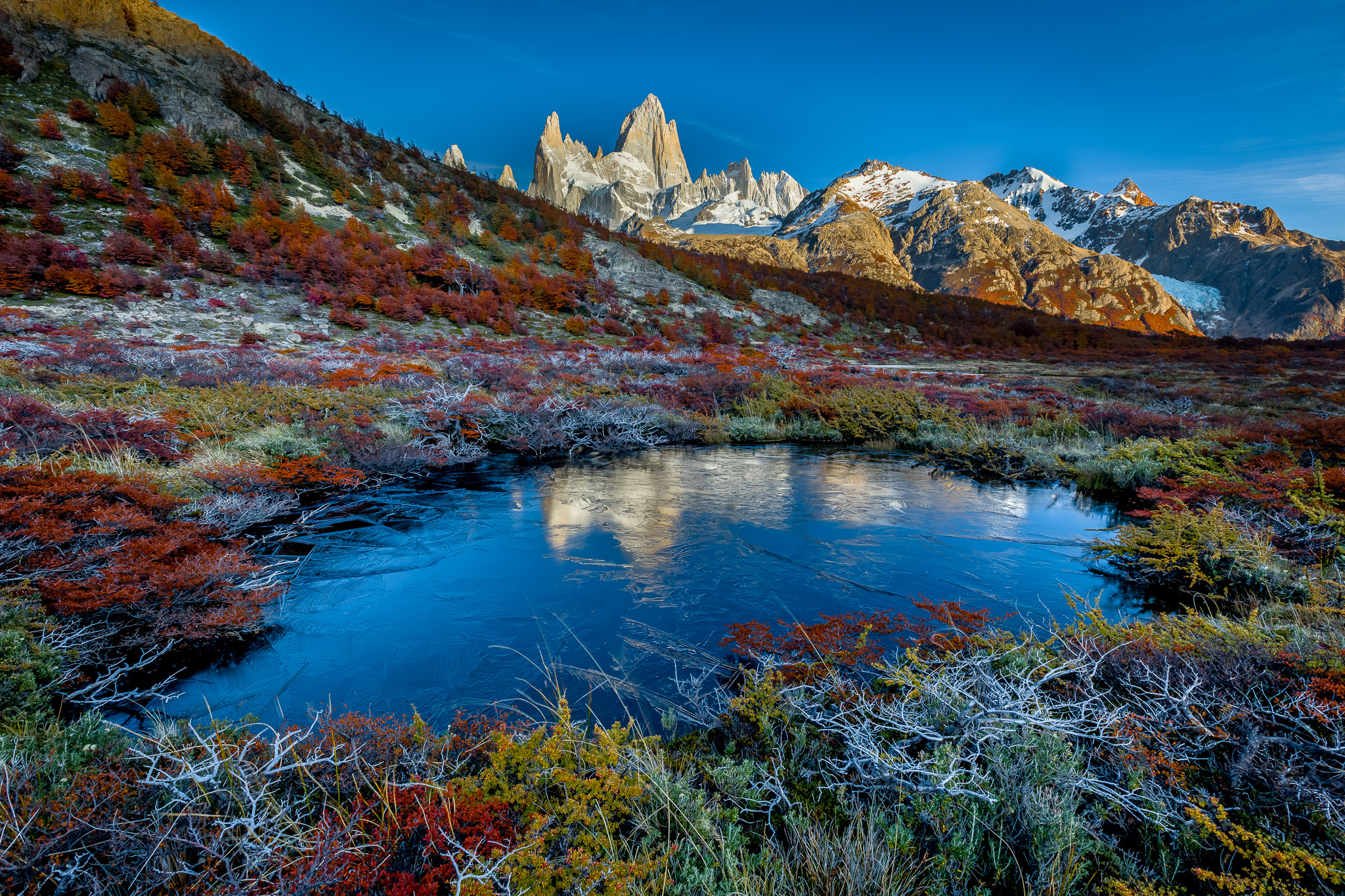 Fitz Roy & Arroyo del Salto Pond, Patagonia, Argentina