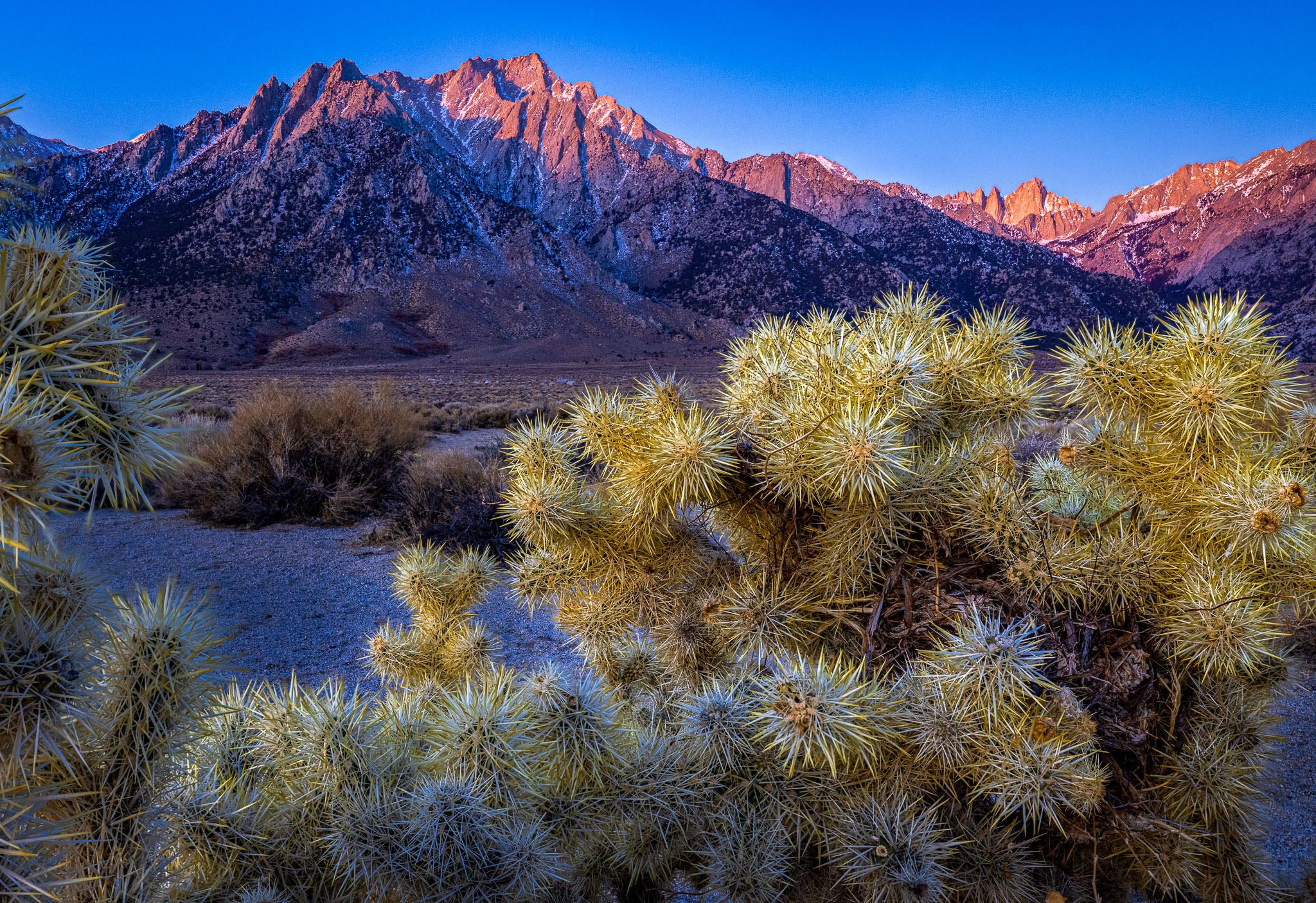 Dawn on Lone Pine Peak & Mt. Whitney, California