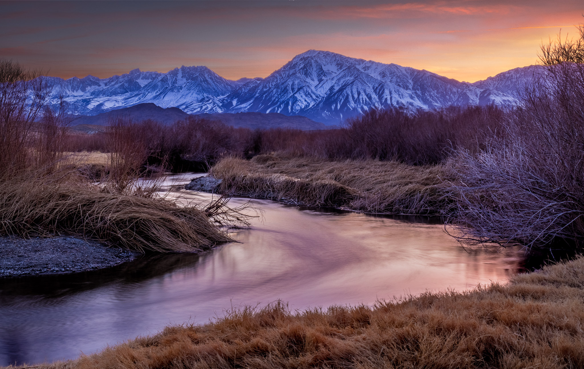 Owens River sunset, California