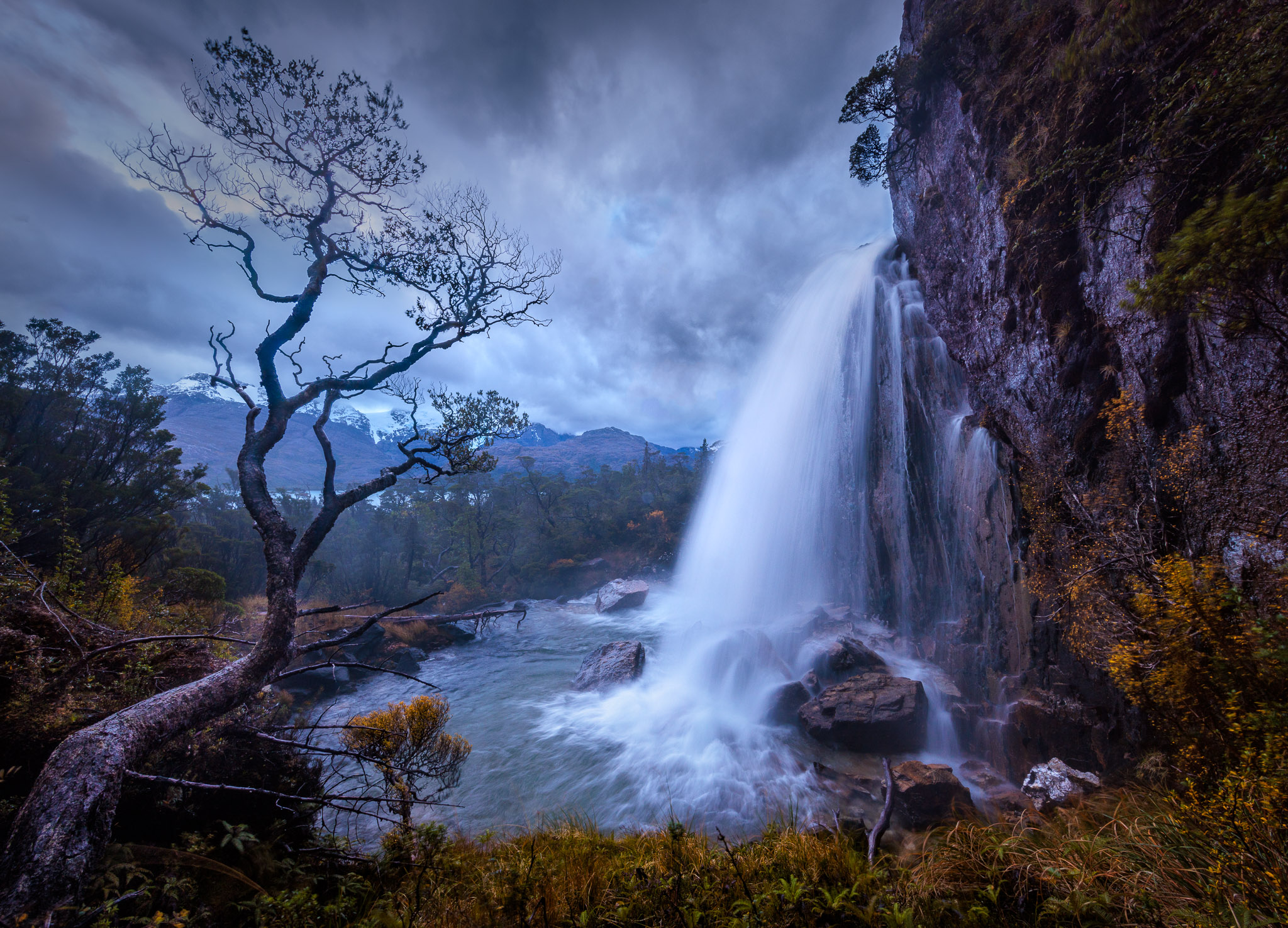 Fiordo de las Montañas waterfall, Patagonia, Chile