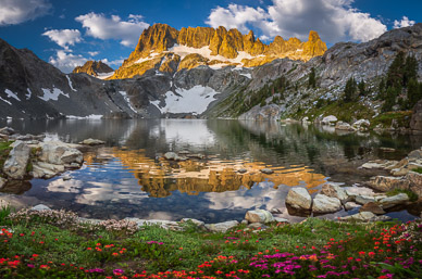 Sunrise on Minarets from Iceberg Lake, California