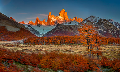First Light on Fitz Roy Range, Patagonia, Argentina