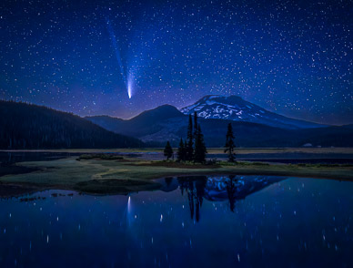 Neowise Comet from Sparks Lake, Oregon Cascades