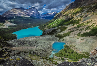 O'Hara & Yukness Lakes from Yukness Ledge Trail