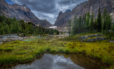 Pond & Upper Cascade Lake, Opabin Plateau