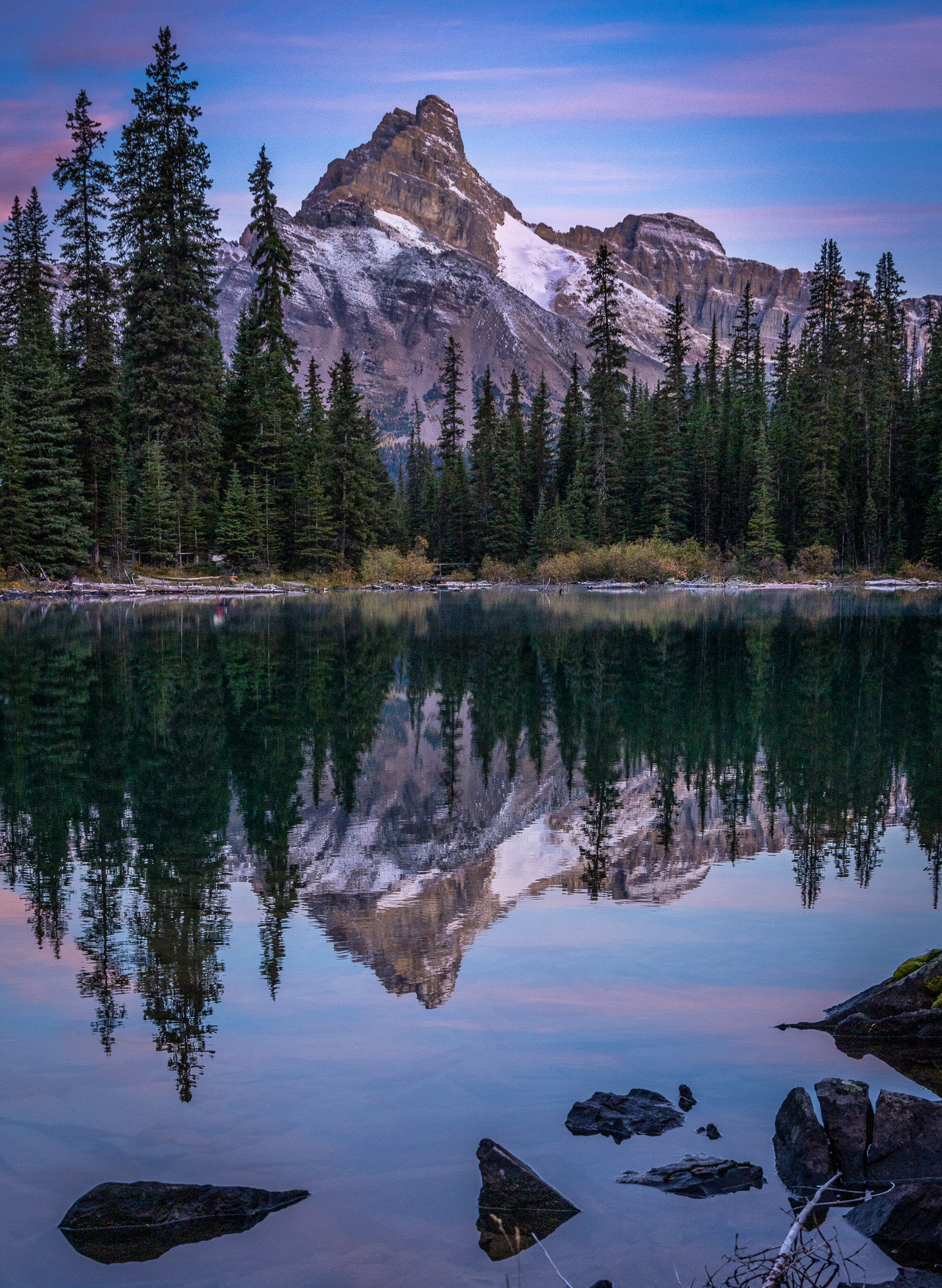 Cathedral Mountain sunrise, from our cabin