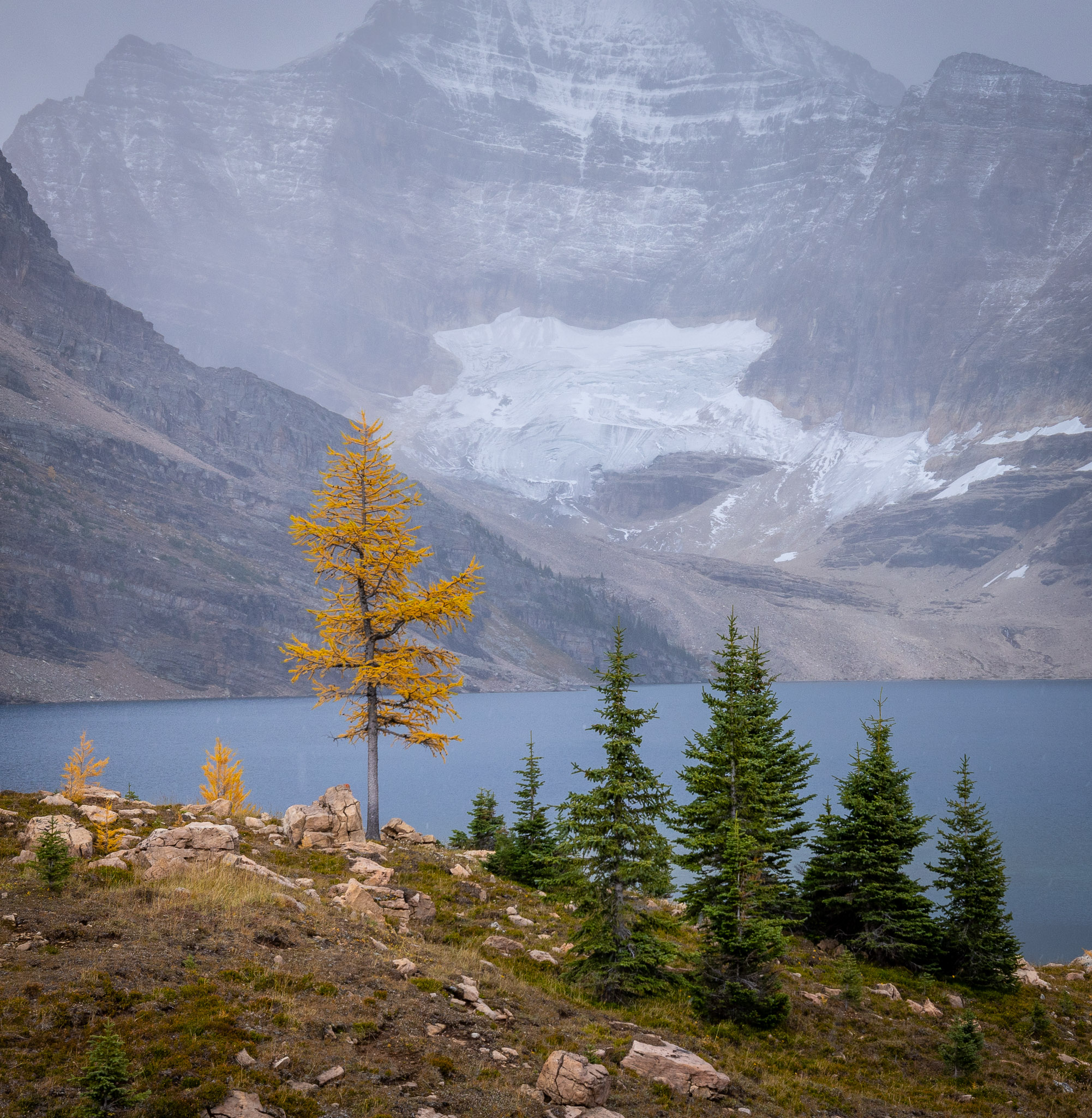 McArthur Lake in a snow squall