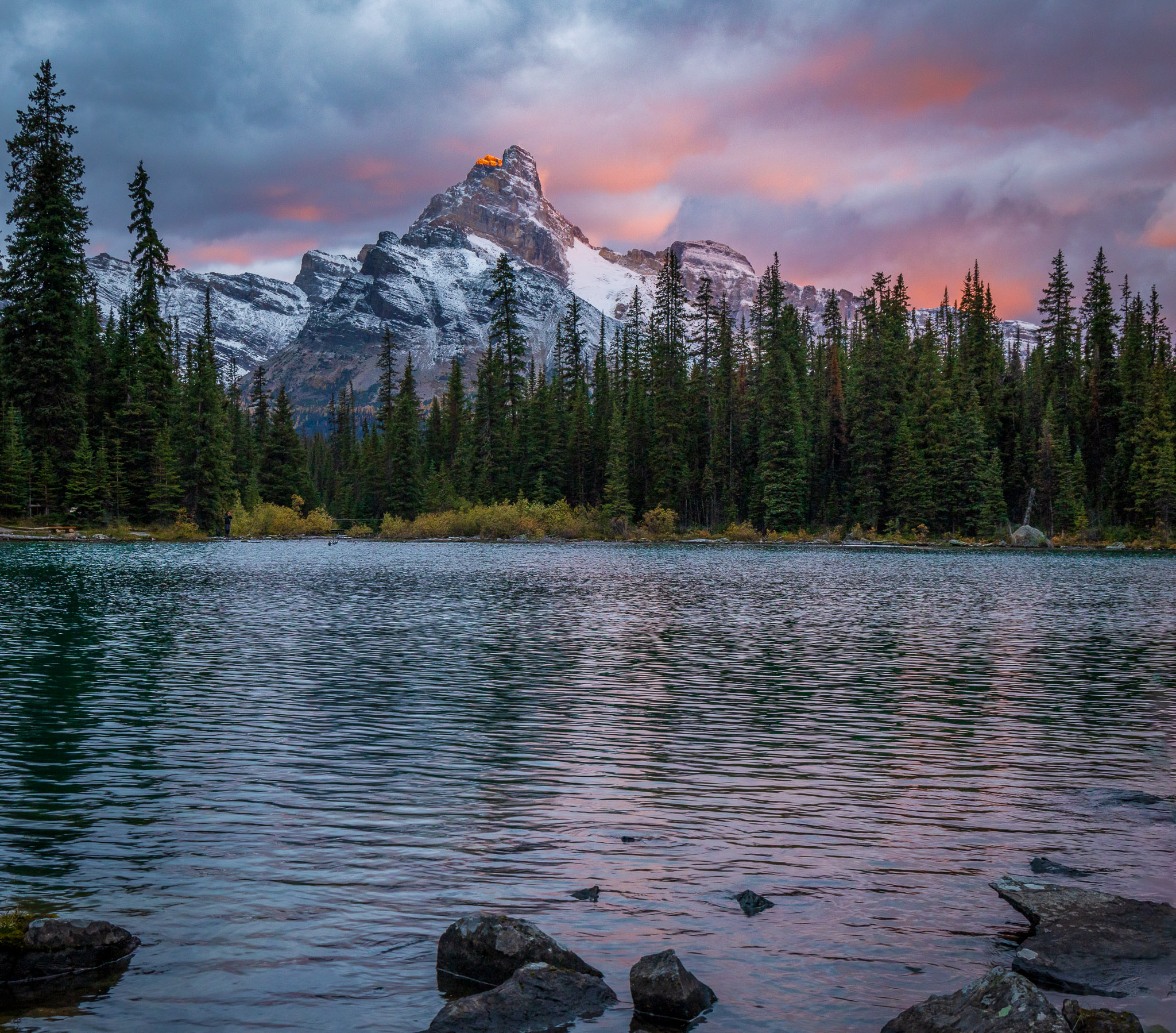 Cathedral Mountain sunrise, from our cabin