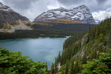 Lake O'Hara, lodge & lake cabins on far shore