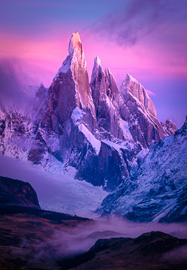Sunrise on Cerro Torres, Patagonia, Argentina