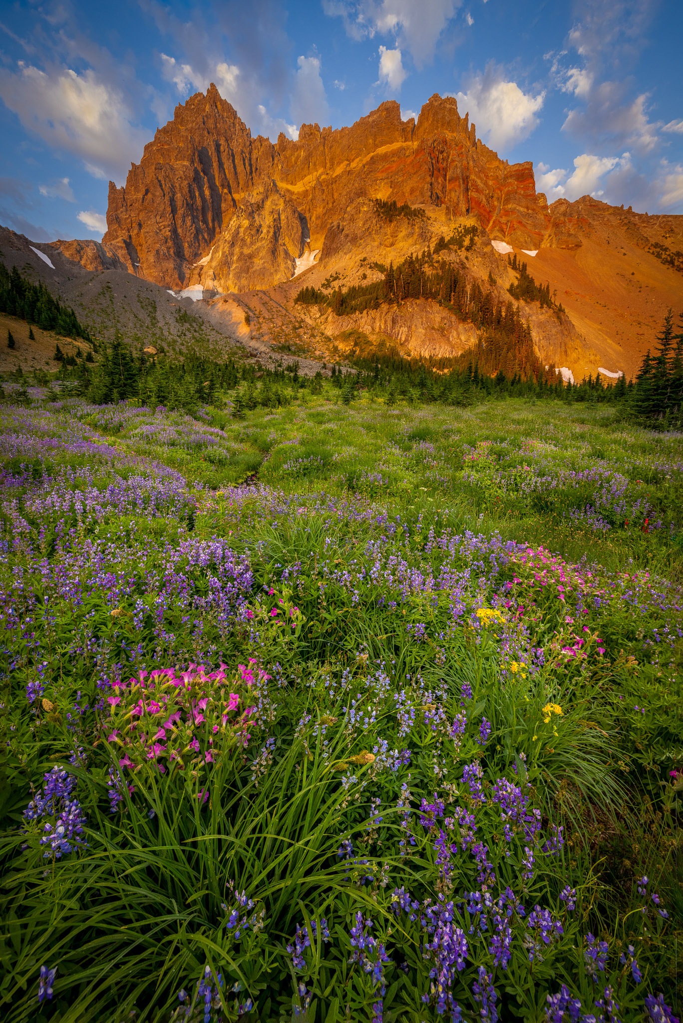 Sunrise, Three Fingered Jack & Upper Canyon Creek Meadows