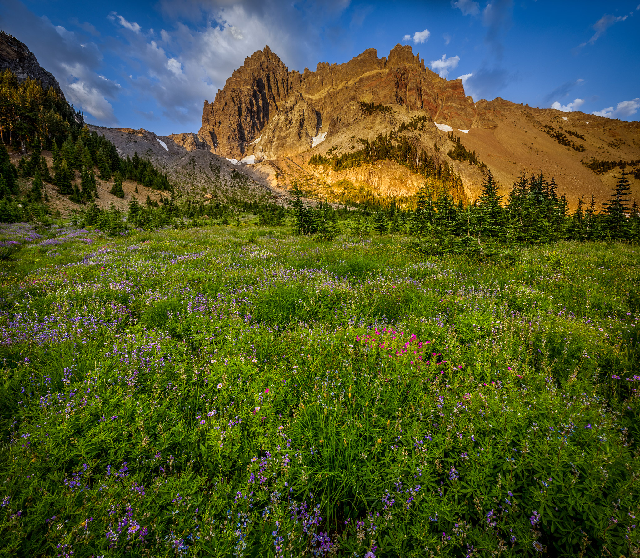 Sunrise,  Three Fingered Jack & Upper Canyon Creek Meadows