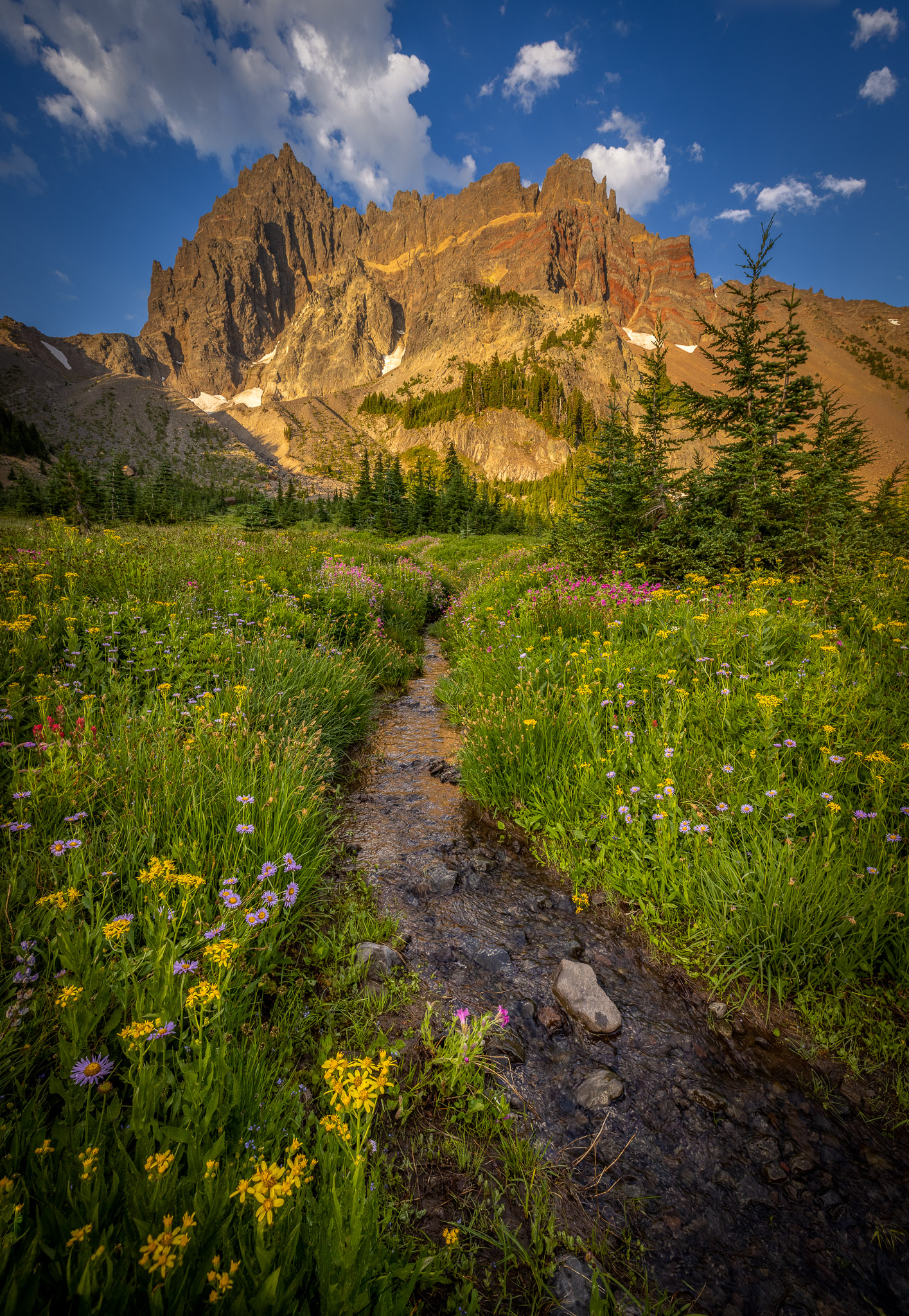 Sunrise, Three Fingered Jack & Upper Canyon Creek Meadows