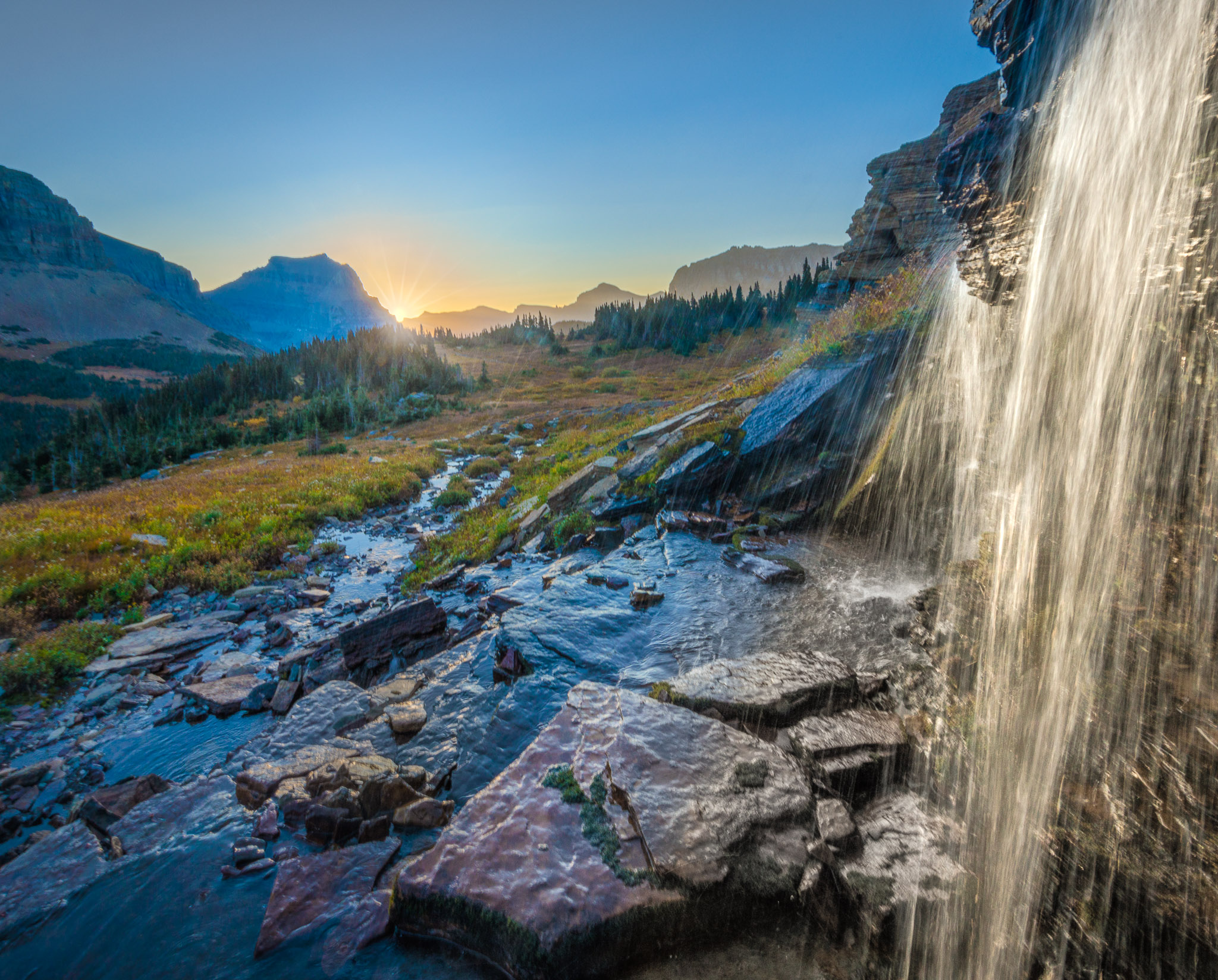 Cascades sunrise, Glacier NP