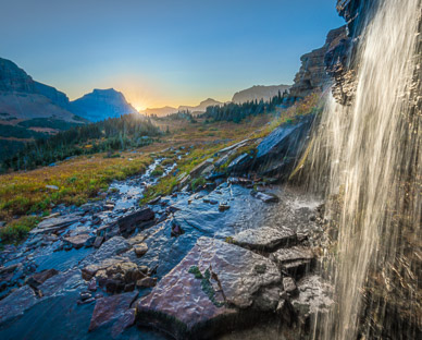 Cascades sunrise, Glacier NP