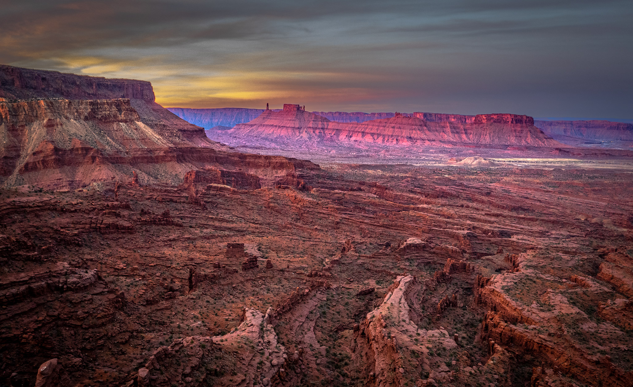 Castleton Mesa sunrise from Fisher Towers