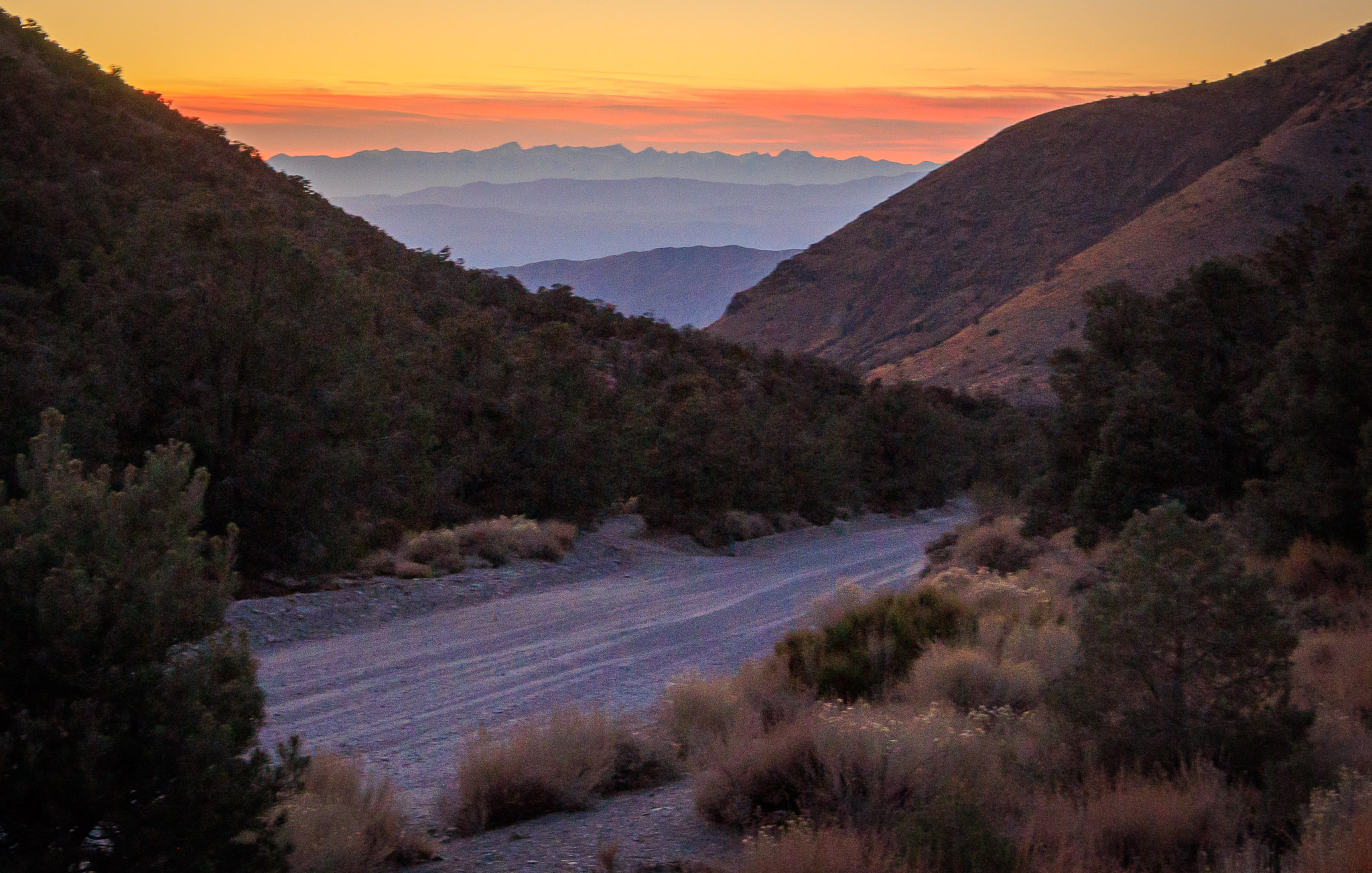 Sunset over Sierra Crest from Wild Rose Kilns