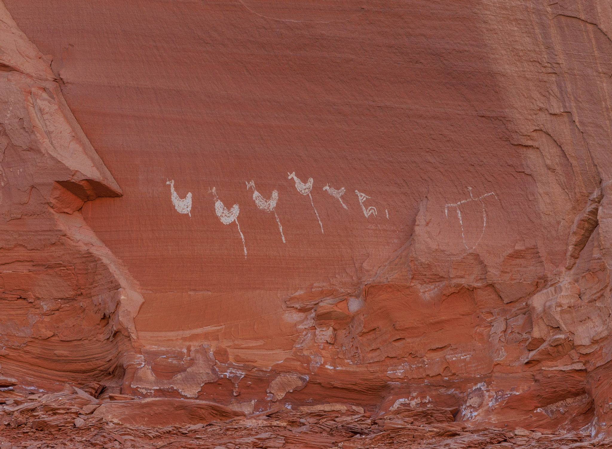 Kokopelli & Bird (?) Pictographs