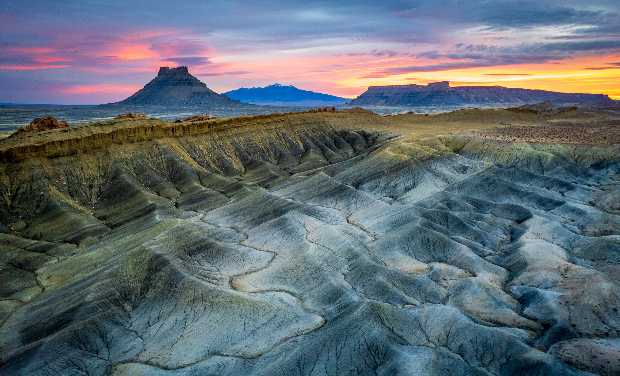 Factory Butte and San Rafael Reef/Monocline sunset