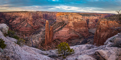 Canyon de Chelley's Spider Rock in evening light