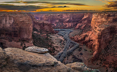 Canyon de Chelley sunset from Spider Rock Viewpoint
