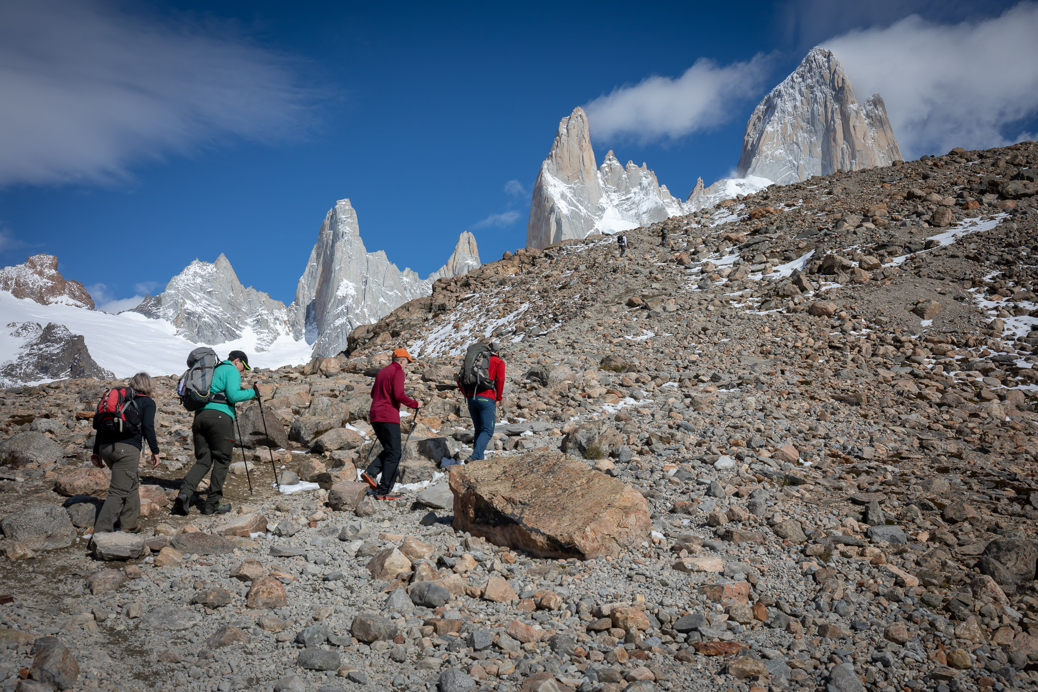 Climbing up to Laguna de los Tres