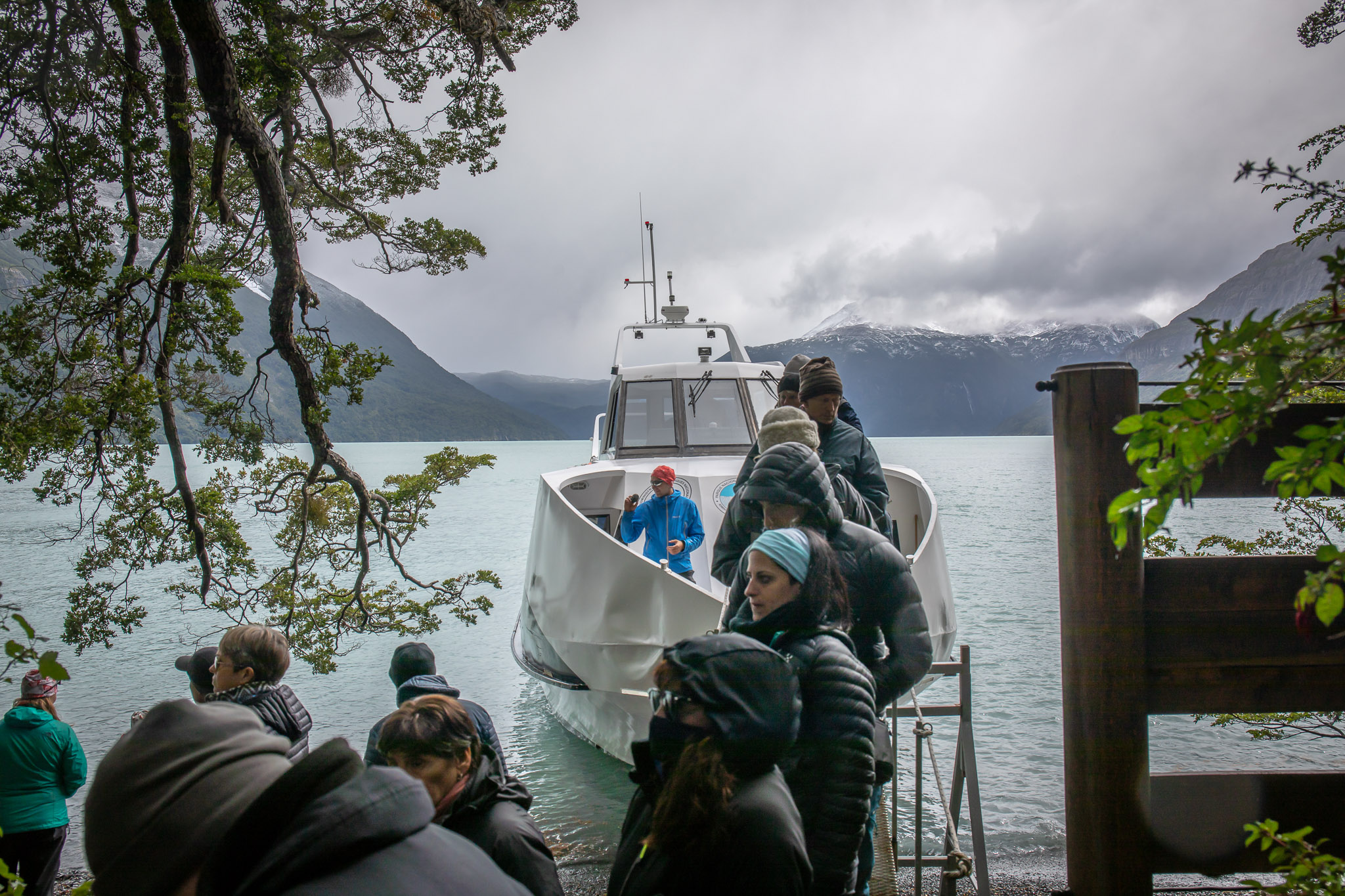 Disembarking for hike