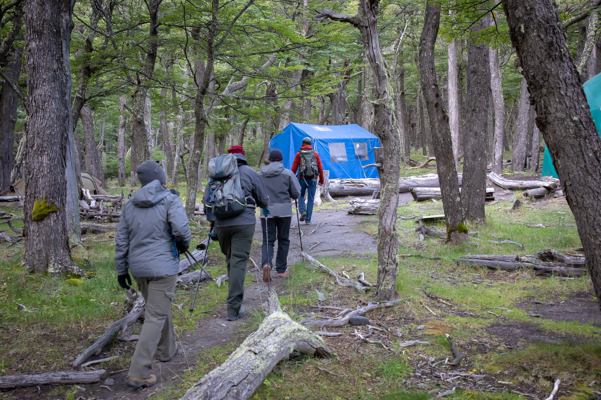 Hiking back to camp