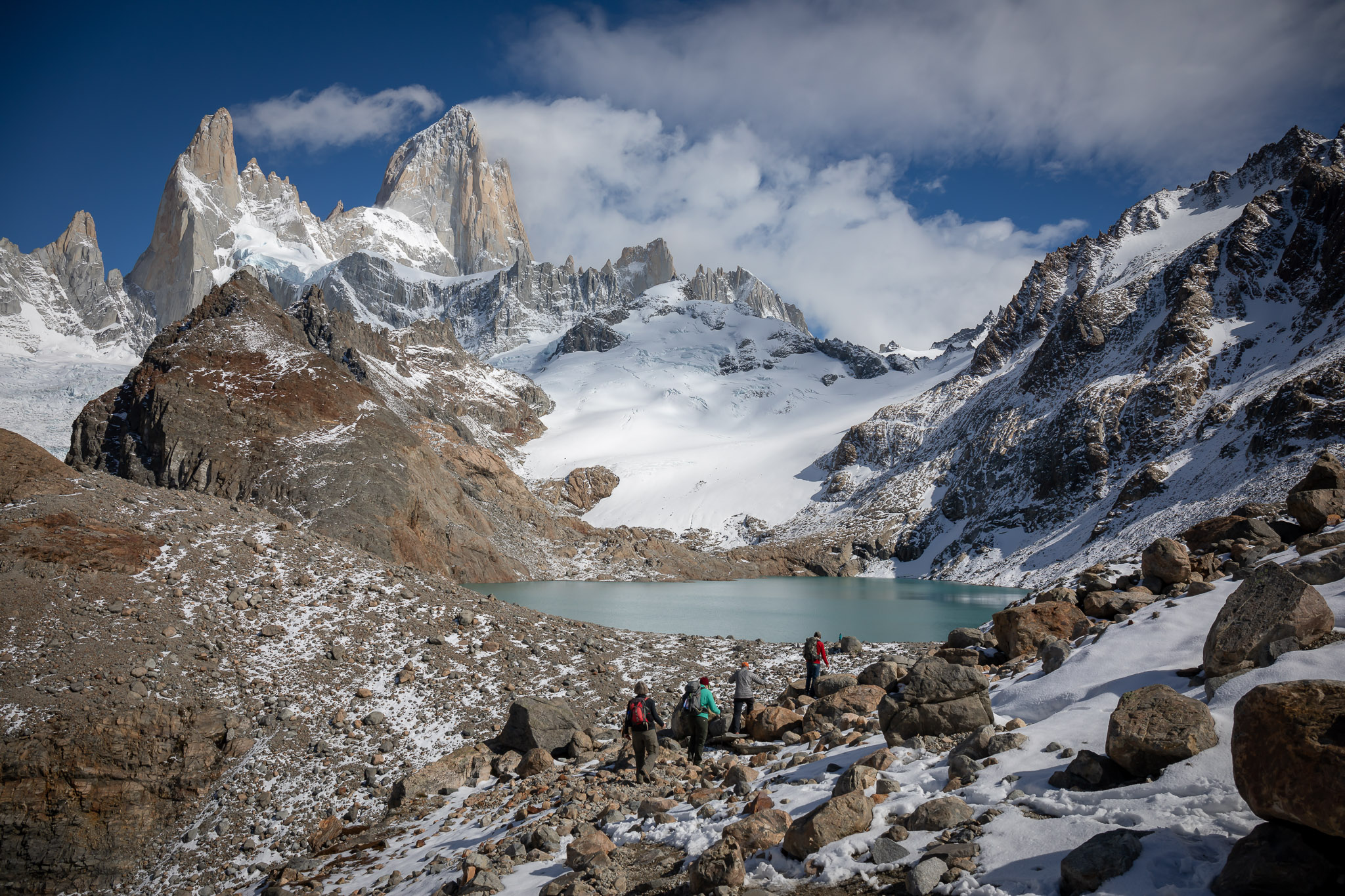 Climbing up to Laguna de los Tres