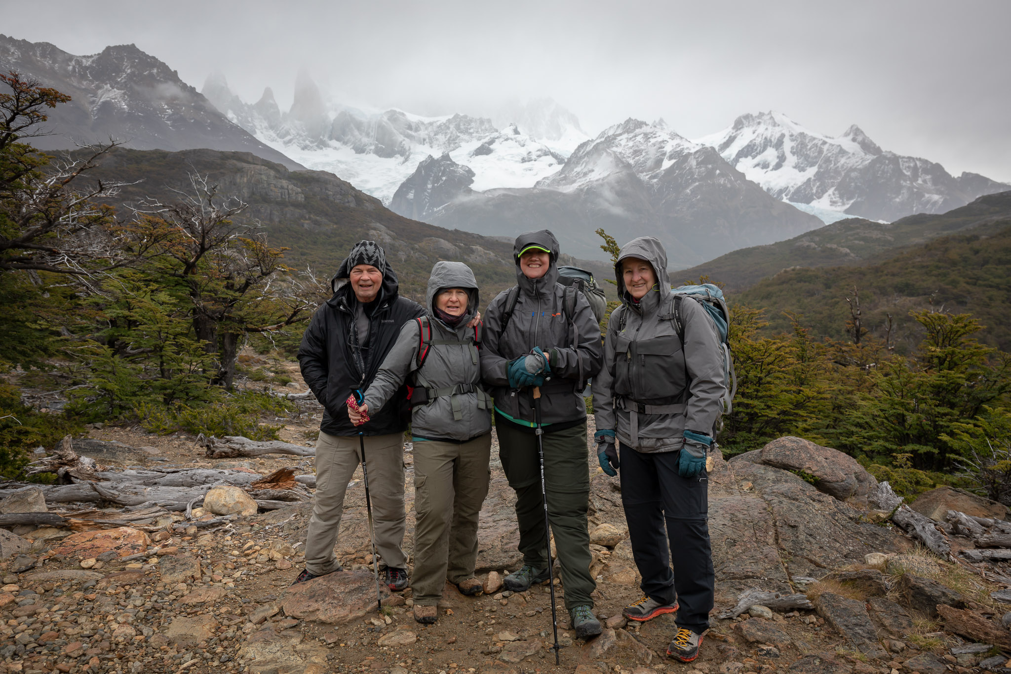 Rainy hike back to El Chaltén