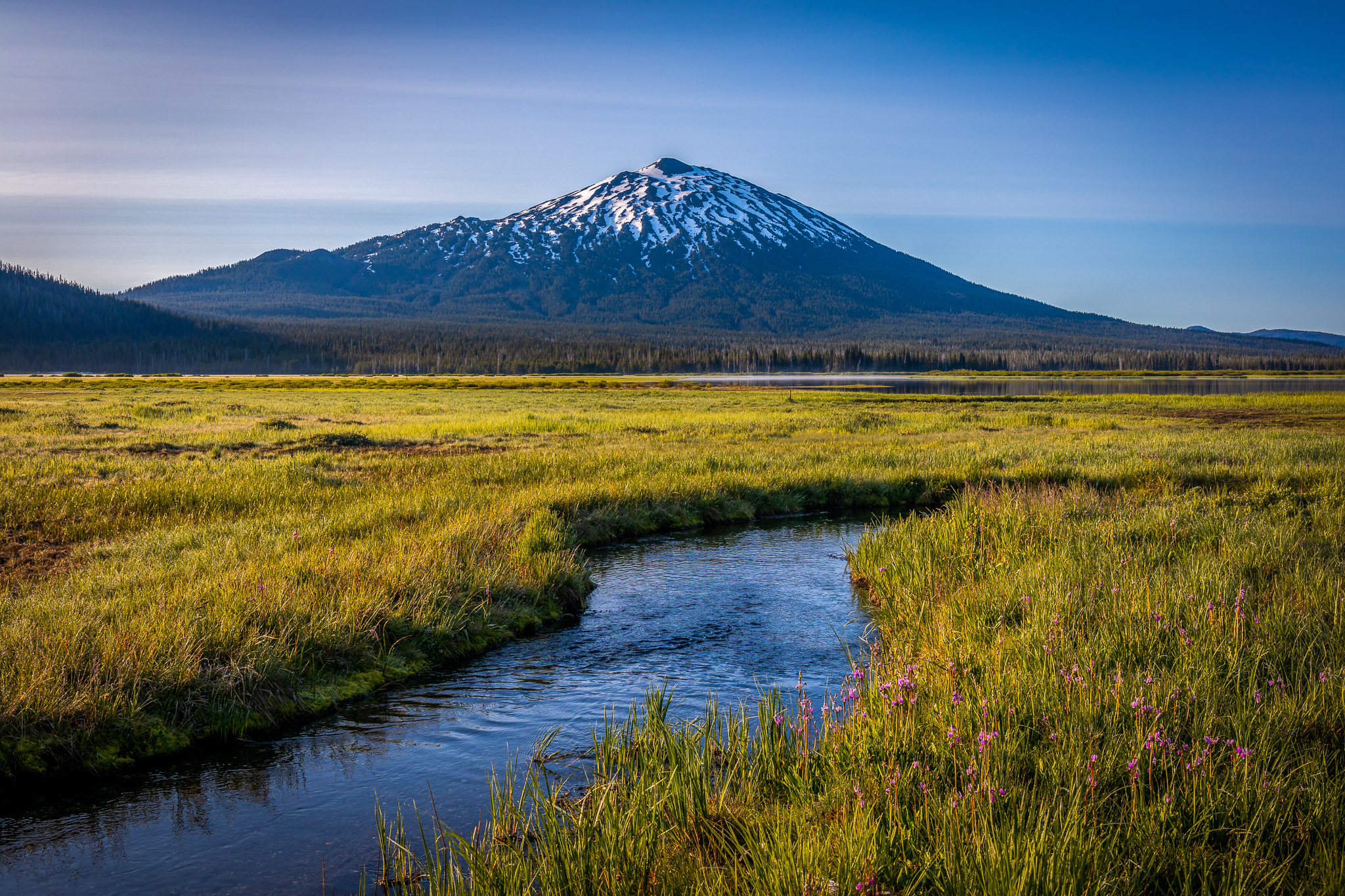 Morning light on Mt. Bachelor & Sparks Lake