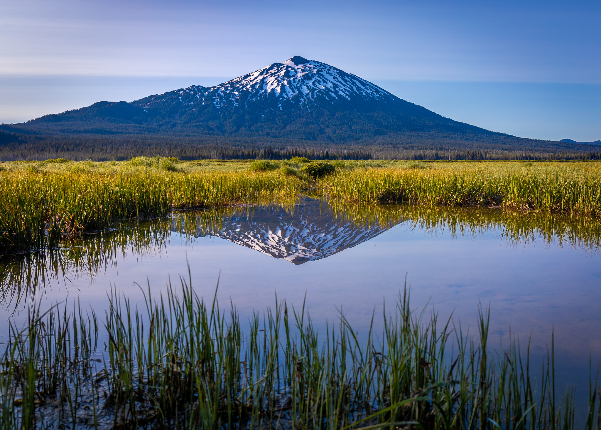 Morning light on Mt. Bachelor & Sparks Lake