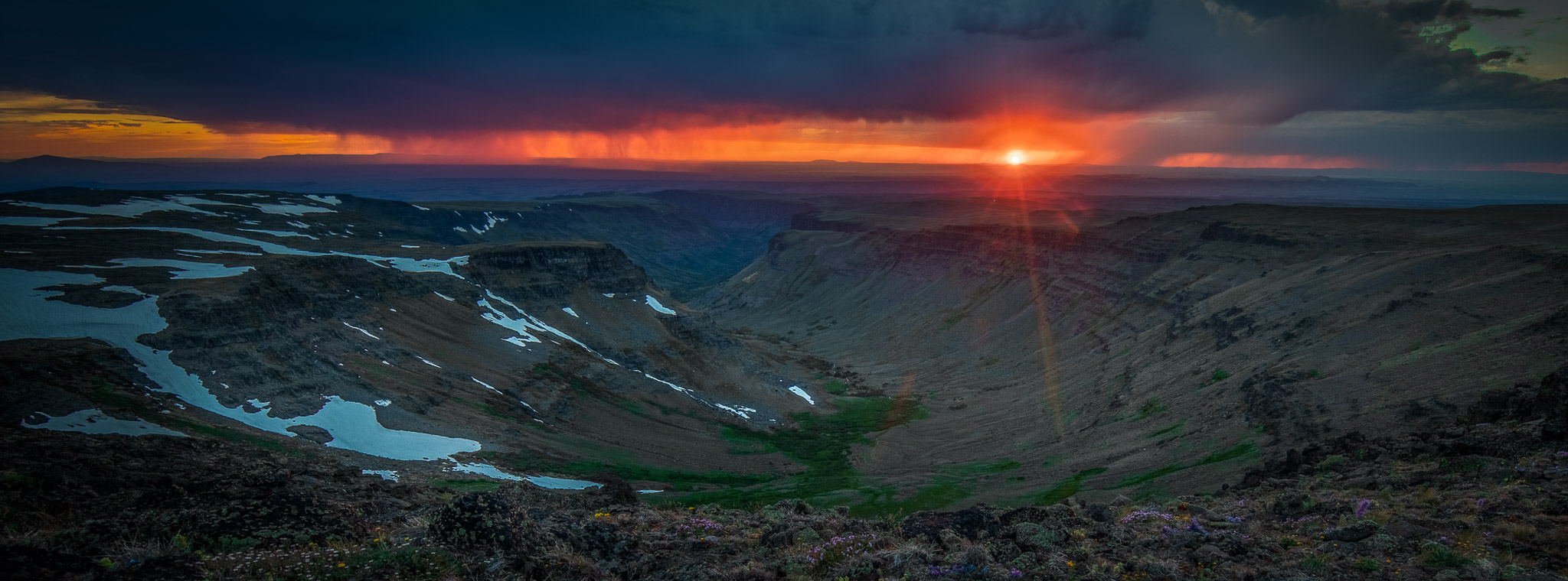 Little Blitzen Gorge stormy sunset