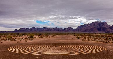 Spiral Labyrinth, Kofa Mountains in distance