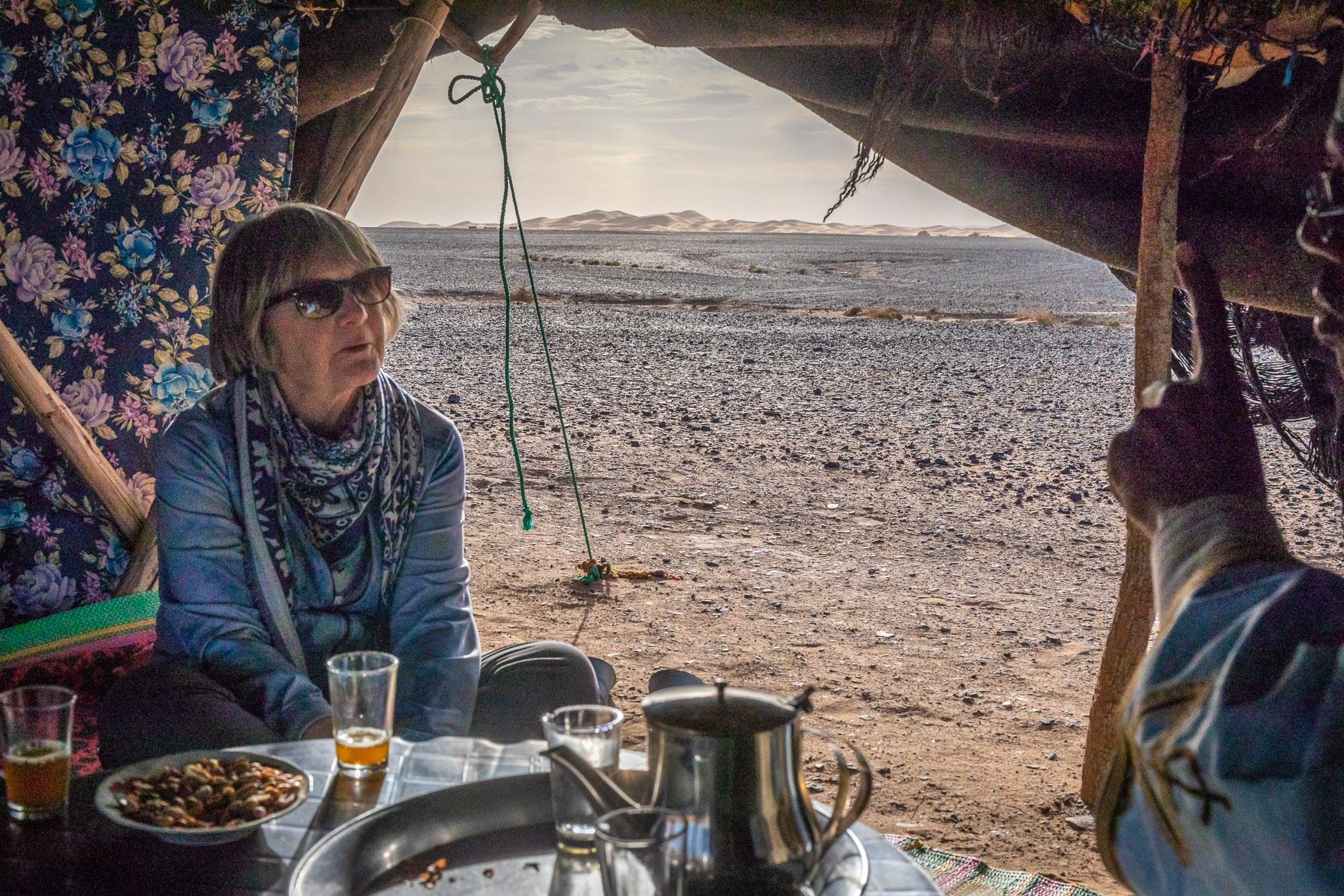 Tea in nomadic sheepherder's tent