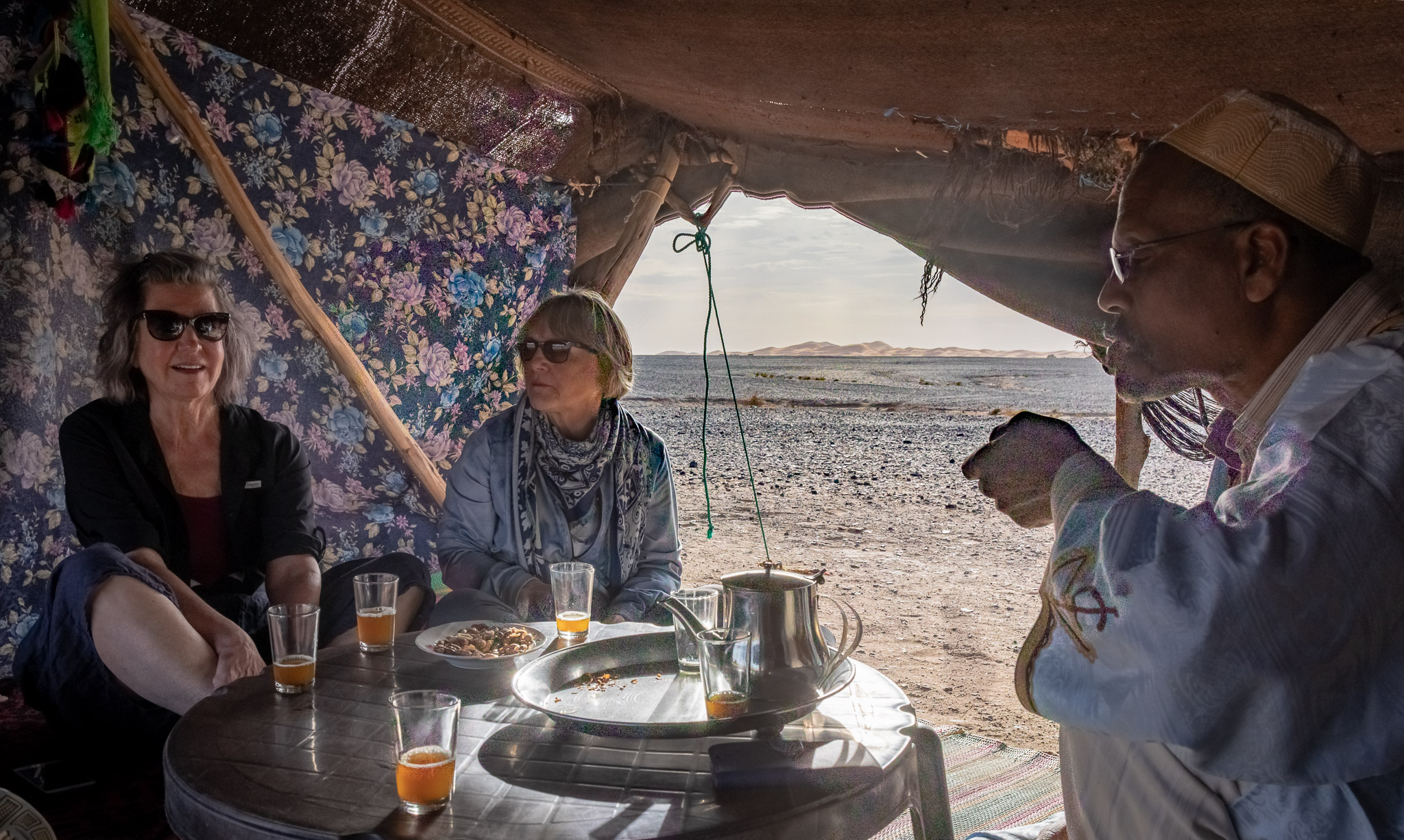 Tea in nomadic sheepherder's tent