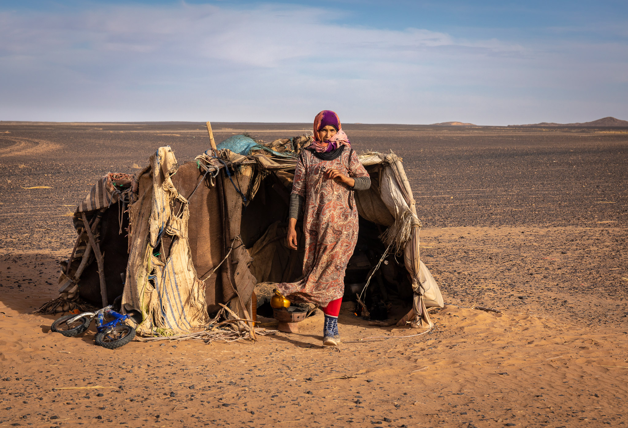 Nomadic sheepherder's cooking tent