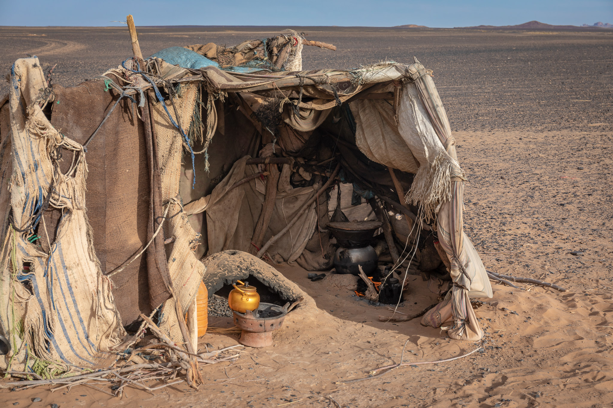 Nomadic sheepherder's cooking tent