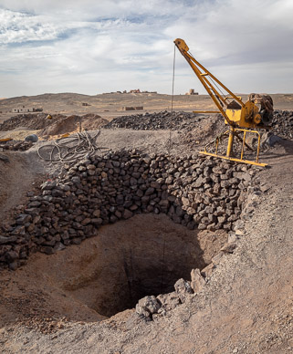 Primitive coal mine used by nomads