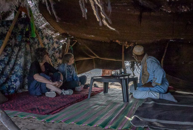 Tea in nomadic sheepherder's tent