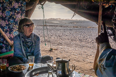 Tea in nomadic sheepherder's tent