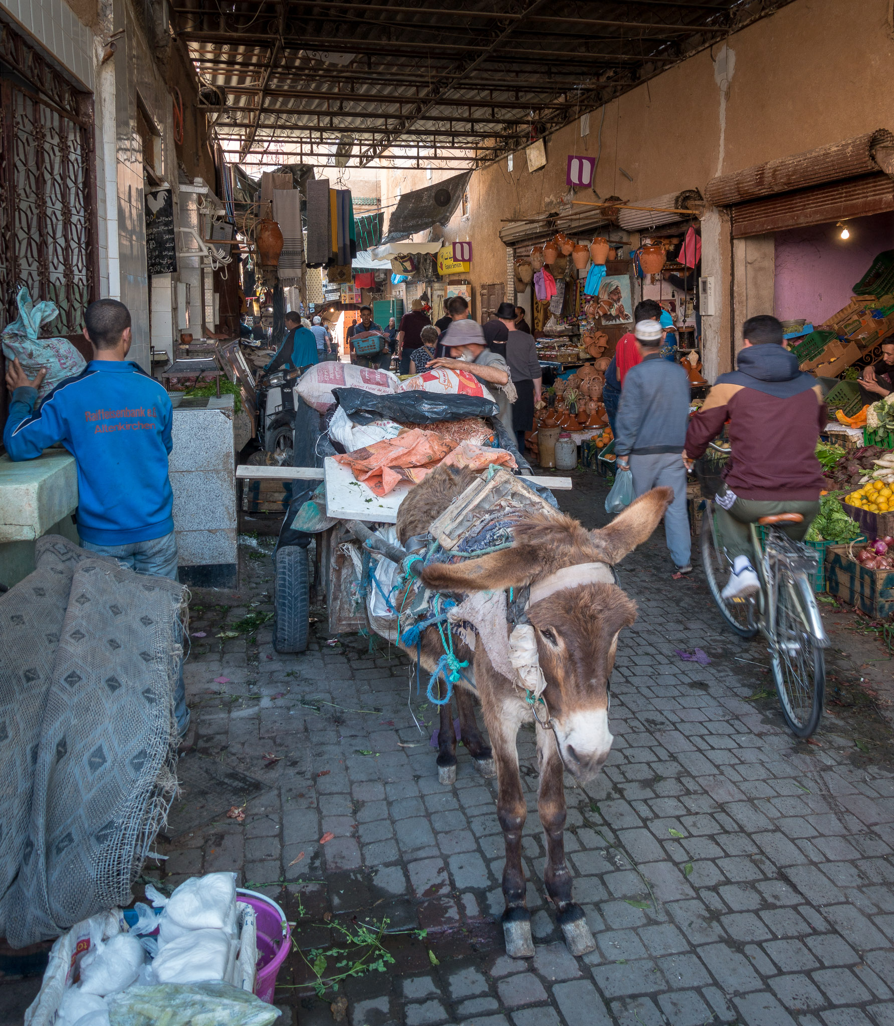 Narrow, congested "streets"