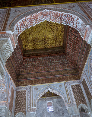 Royal tombs ceiling at Moulay El yazid Mosque