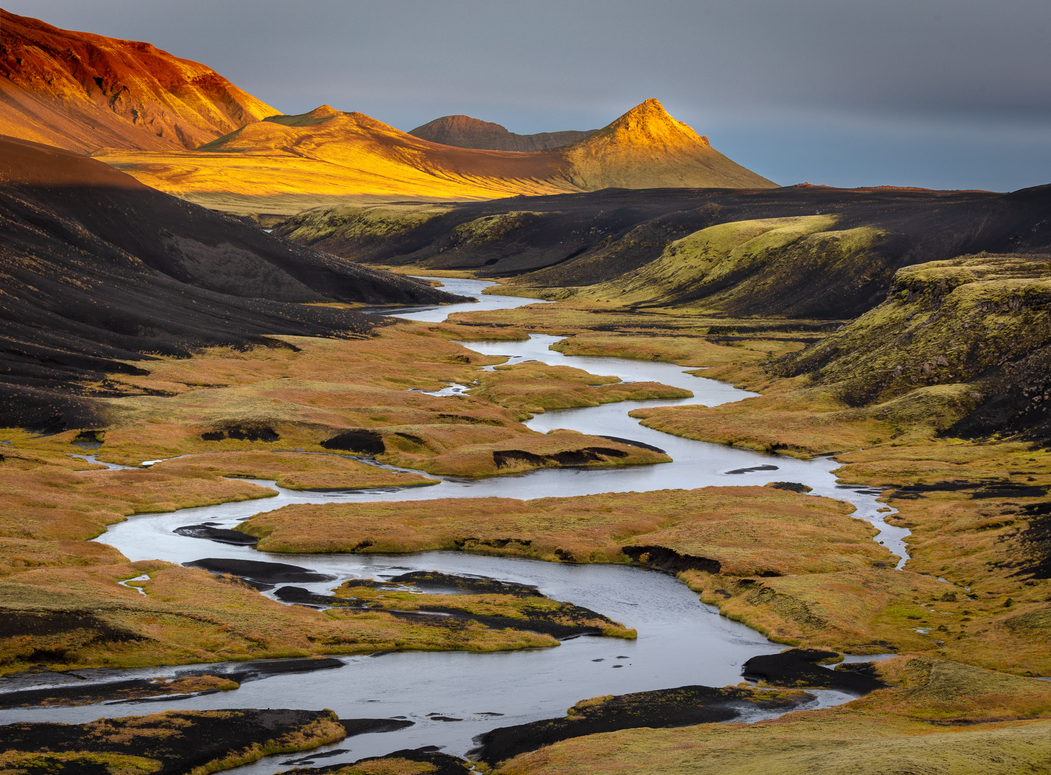 Bláfjallakvísl River Sunset