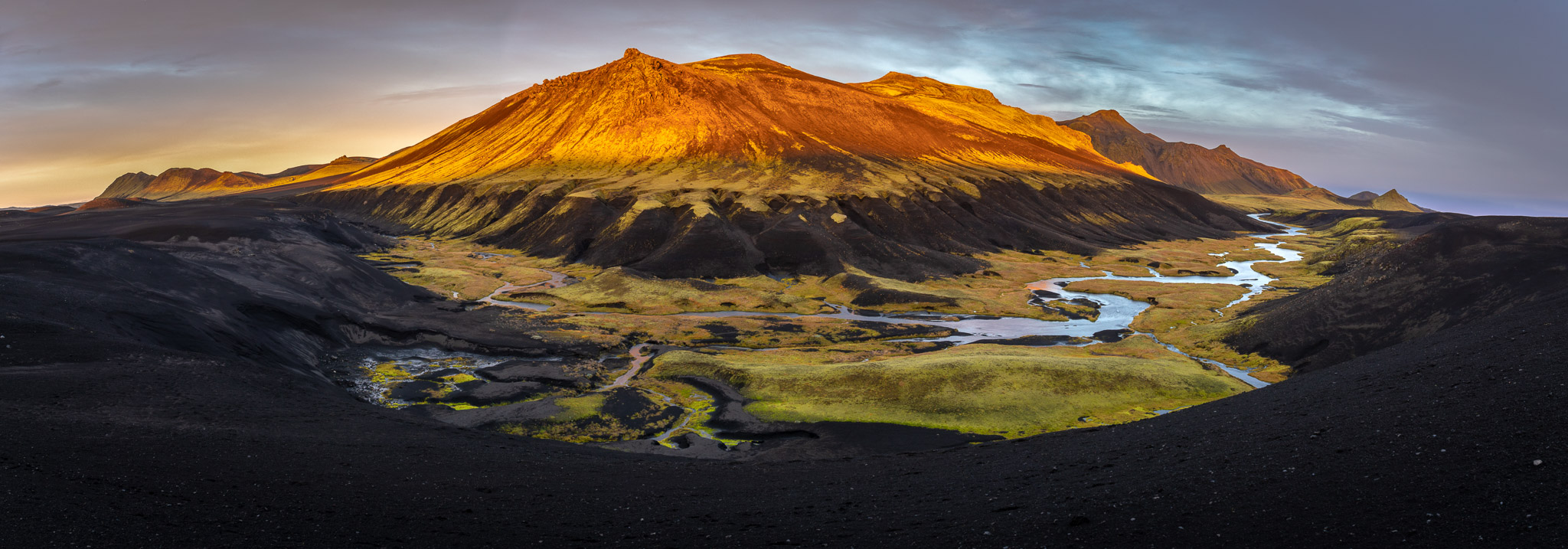 Bláfjallakvísl River Sunset