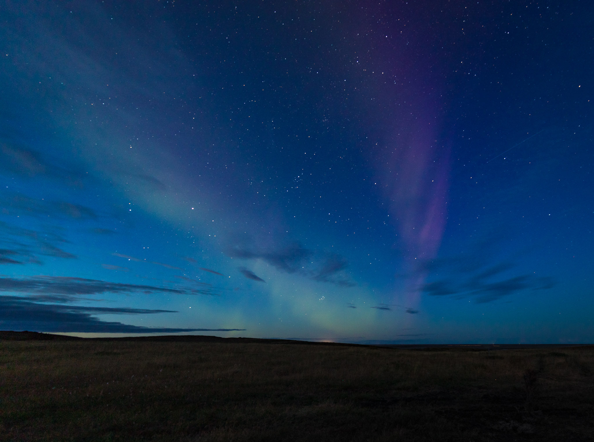 Finally a Clear Night: Weak Northern Lights