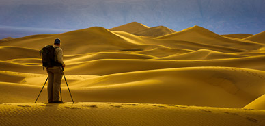 Andy on Mesquite Dunes, Death Valley